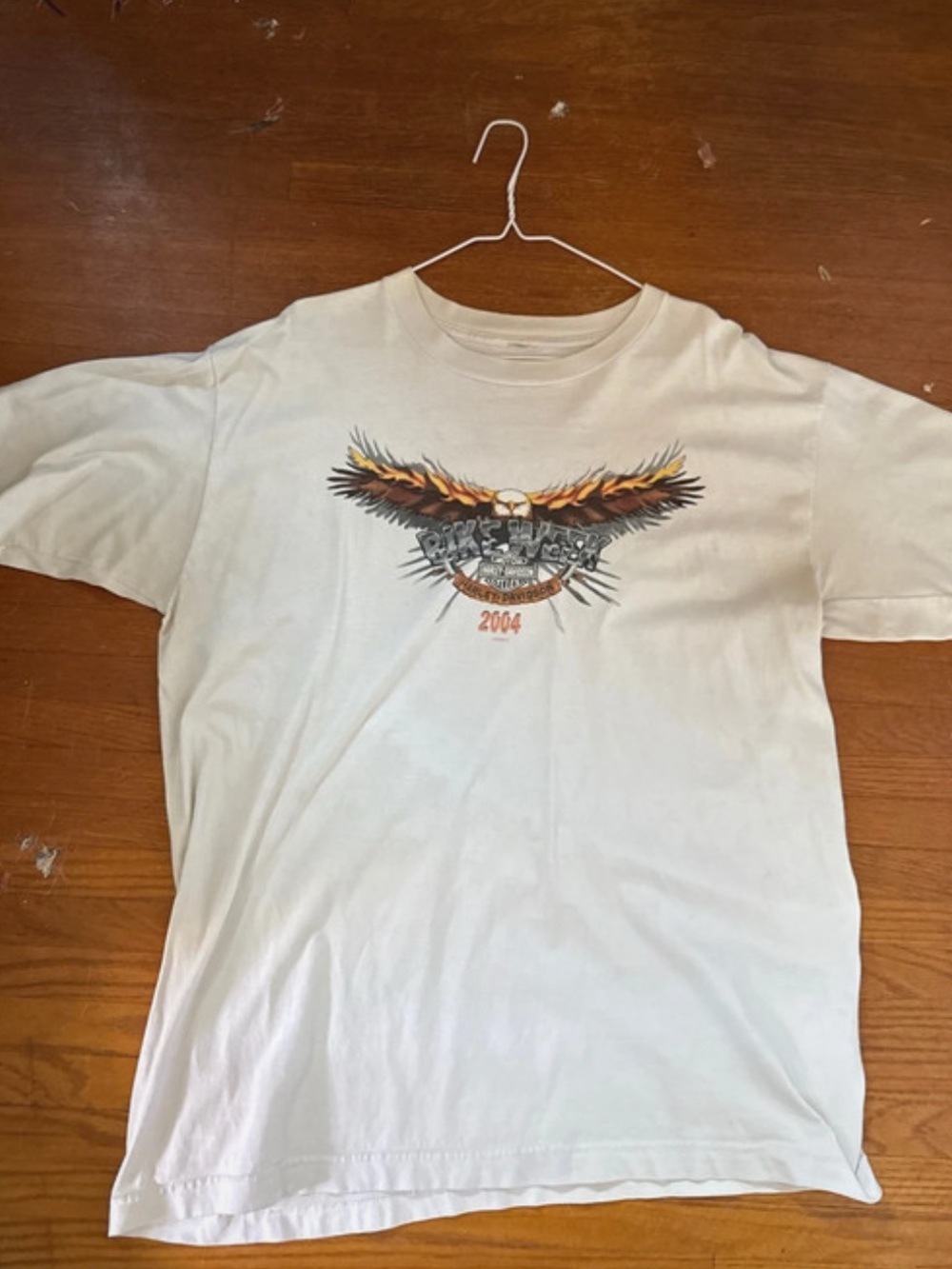 Harley-Davidson White Tee with Eagle Wing Graphic